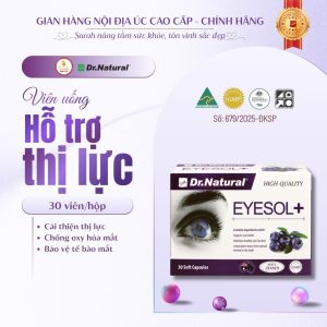Viên uống bổ mắt, hỗ trợ cải thiện thị lực, giảm mỏi mắt - Thực Phẩm Bảo Vệ Sức Khỏe Dr. Natural EYESOL+
