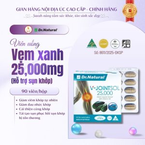Viên uống vẹm xanh, bổ sung Vitamin D3, hỗ trợ xương khớp - Thực Phẩm Bảo Vệ Sức Khỏe V-JOINTSOL 25,000 Green Lipped Mussel with Vitamin D3